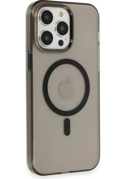 iPhone 13 Pro Max Kılıf Tron Şeffaf Magsafe Kapak - Siyah (K95)