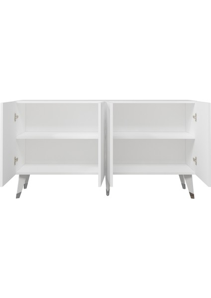 8219-32CT KB150 Konsol,tv Ünitesi Beyaz-Gümüş