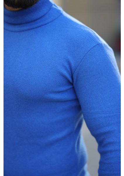 Mavi Kaşkorse Balıkçı Yaka Likralı Kazak fiyatları