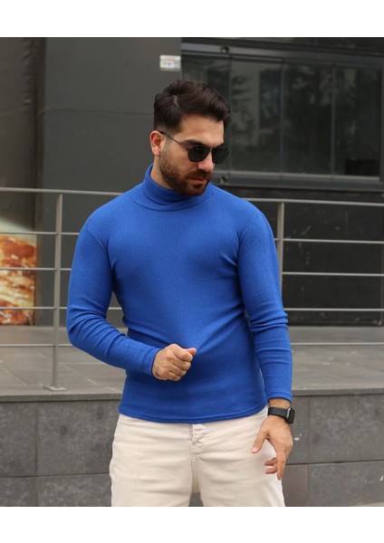 Mavi Kaşkorse Balıkçı Yaka Likralı Kazak fırsatları