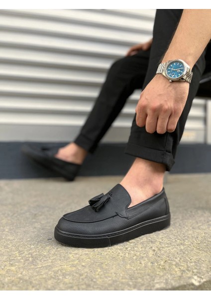 JY153 Bloom Bağcıksız Püsküllü Cilt Erkek Günlük Spor Klasik Ayakkabı Cst - Siyah modelleri