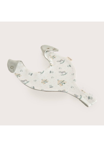 Cute Cırcus Emzik Tutucu Önlük Yeşil-Ekru