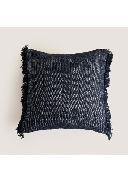 Clae Dekoratif Yastık Natural/marin Mavi