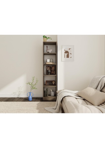 5 Bölmeli Kitaplık Antrasitmeşe Renk