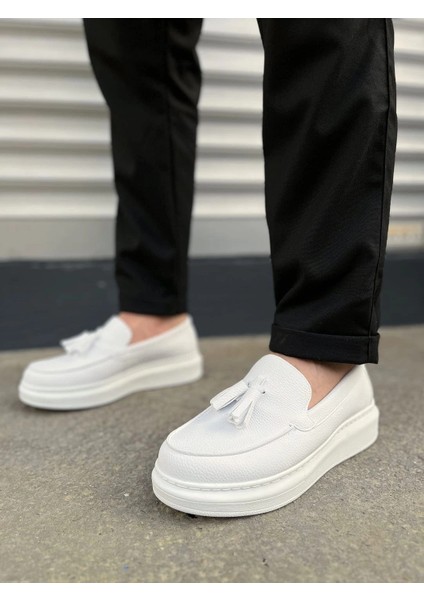 JY154 Blaze Bağcıksız Püsküllü Cilt Erkek Günlük Spor Klasik Ayakkabı Cbt - Beyaz fiyatları