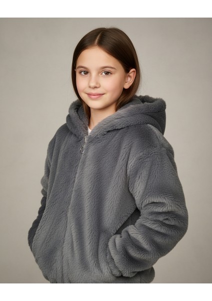 Kız Çocuk Astarlı Peluş Mont
