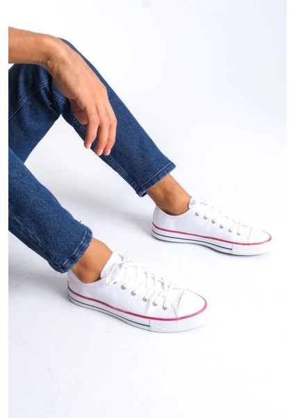 JY0422 Luke Bağcıklı Keten Kumaş Erkek Günlük Sneaker Ayakkabı Kbt - Beyaz fiyatları