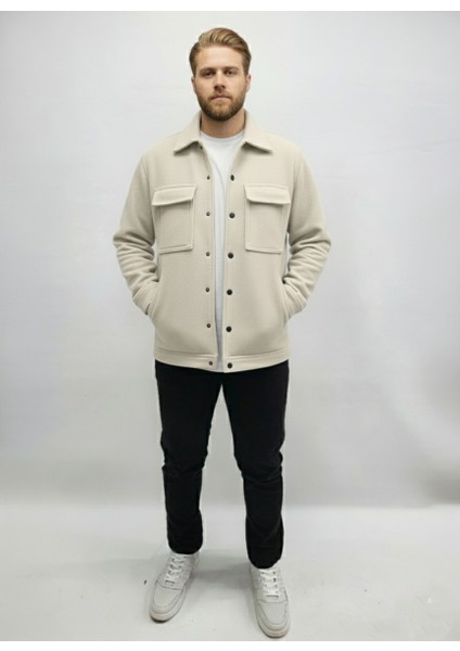 Erkek Mevsimlik Spor Kesim Mont Çıtçıtlı Ceket Polar Erkek Gömlek