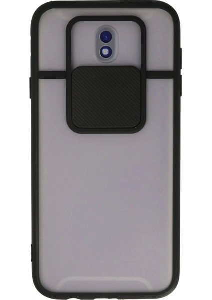 Samsung Galaxy J7 Pro / J730 Kılıf Palm Buzlu Kamera Sürgülü Silikon - Siyah (K95)