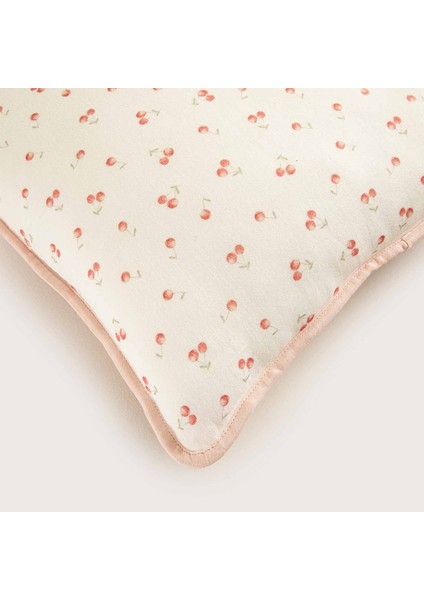 Cherry Boom Baskılı Dekoratif Yastık Vanilya/pembe modelleri