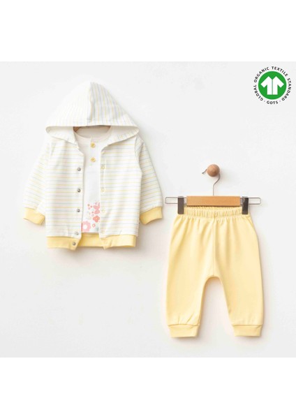 %100 Organik Pamuk Gots Sertifikalı Bebek 3'lü Takım