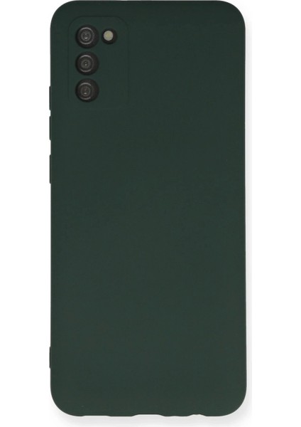 Samsung Galaxy A03S Kılıf Nano Içi Kadife Silikon - Koyu Yeşil (K95)