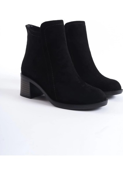 Larıssa Fermuarlı Ortopedik Taban Topuklu Süet Kadın Bot Sst - Siyah fırsatları
