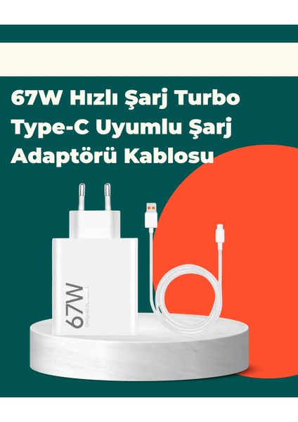 Bfs Güvenli ve Hızlı Şarj Için 67W Turbo Adaptör Type-C Kablo ile