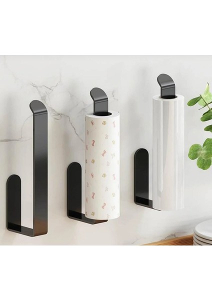 Yapışkanlı Lamalı Havlu& Kağıt Havlu Askılığı-Siyah fiyatları