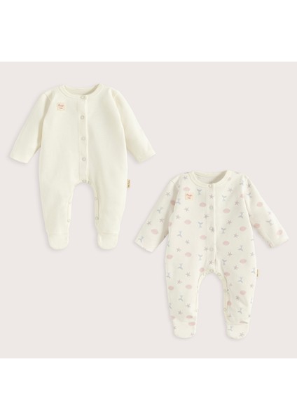 Magic Sea 2'li Tulum Set Ekru/baskılı