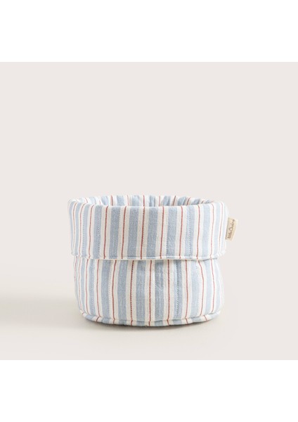 Sea Sıde Çizgili Oyuncak Sepeti Küçük Boy Mavi