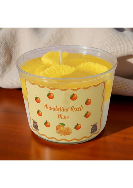 Mandalina Reçeli Mum – Jel & Soya Wax El Yapımı Kokulu Mum (Mandalina Kokulu Mika Kap)