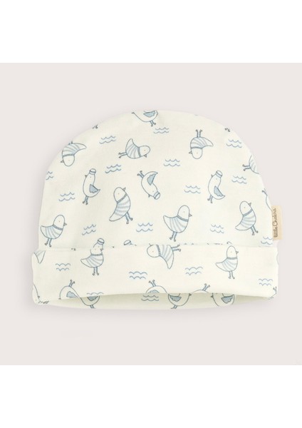 Sea Sıde Baskılı Tulum Şapka Set Ekru modelleri