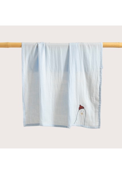Sea Sıde Müslin Battaniye Mavi