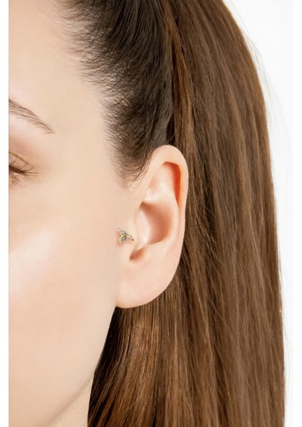 Minimal Zirkon Taşlı Tragus Piercing – Gold | Alerji Yapmaz, Uzun Ömürlü fiyatları