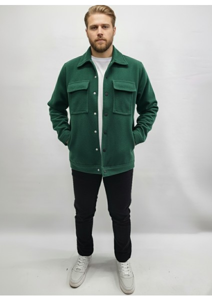 Erkek Mevsimlik Spor Kesim Mont Çıtçıtlı Ceket Polar Erkek Gömlek