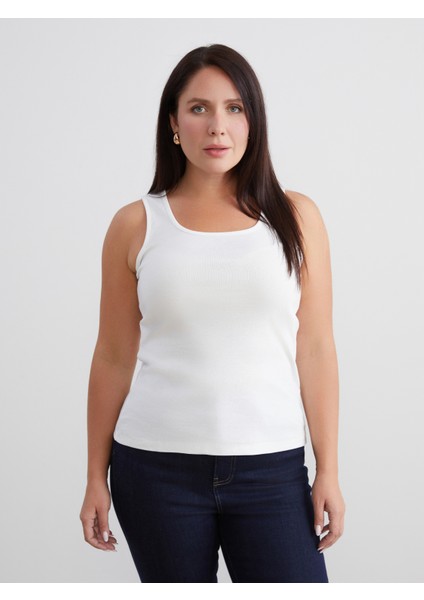 Büyük Beden U Yaka Kadın Atlet