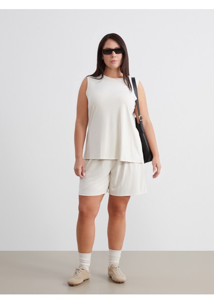 Bisiklet Yaka Modal Karışımlı Kadın Atlet fiyatları