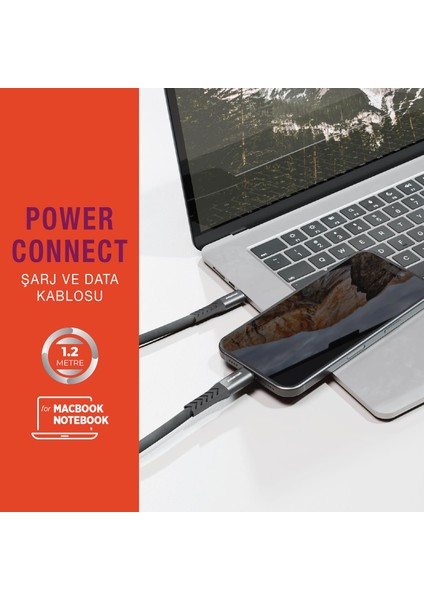 PSM117 65W Type-C To Type-C Hızlı Şarj ve Data Kablosu Notebook ve Macbook Uyumlu Gri modelleri