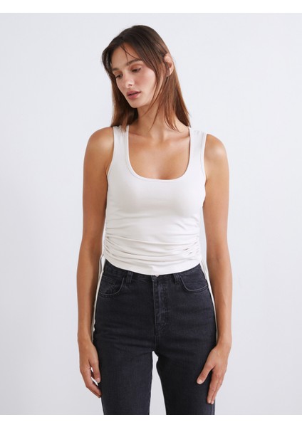 Kare Yaka Büzgülü Kadın Atlet 2'li fiyatları