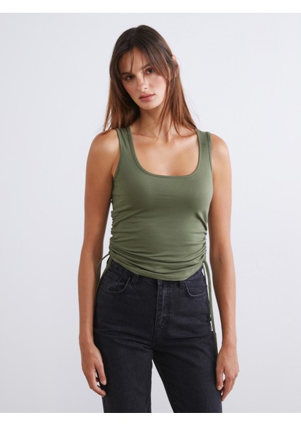 Kare Yaka Büzgülü Kadın Atlet 2'li modelleri