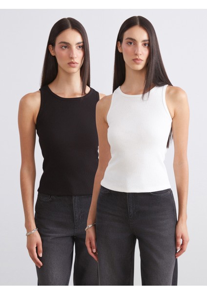 Bisiklet Yaka Kadın Atlet 2'li