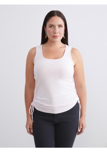 Büyük Beden Kare Yaka Büzgülü Kadın Atlet 2'li fiyatları