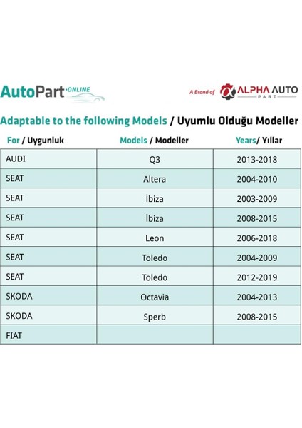 Audi, Volkswagen, Fiat, Seat, Skoda Için Vites Halat Klips