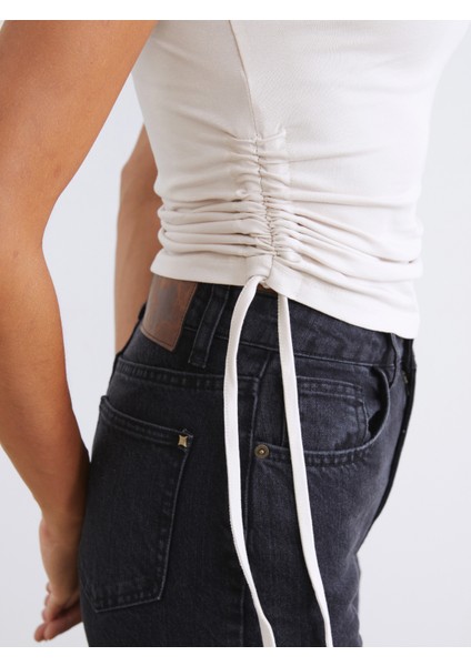 Kare Yaka Büzgülü Kadın Atlet 2'li