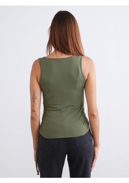 Kare Yaka Büzgülü Kadın Atlet 2'li