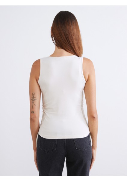 Kare Yaka Büzgülü Kadın Atlet 2'li