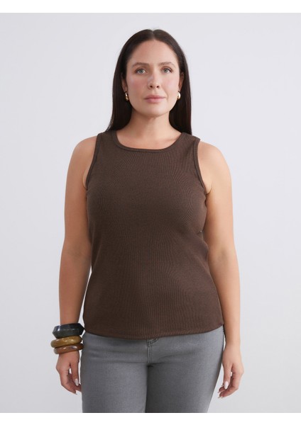 Büyük Beden Bisiklet Yaka Kadın Atlet 2'li modelleri