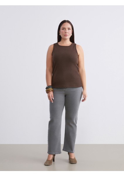 Büyük Beden Bisiklet Yaka Kadın Atlet 2'li fırsatları