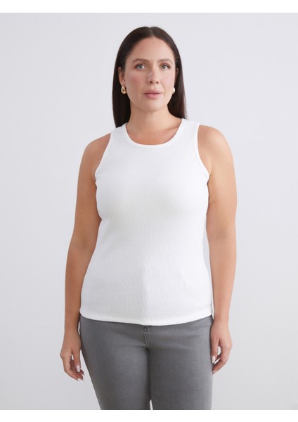 Büyük Beden Bisiklet Yaka Kadın Atlet 2'li modelleri