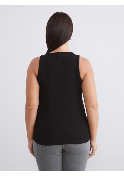 Büyük Beden Bisiklet Yaka Kadın Atlet 2'li