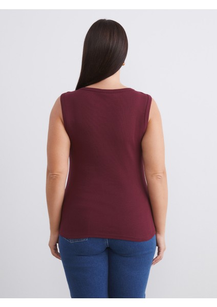 Büyük Beden V Yaka Kadın Atlet 2'li