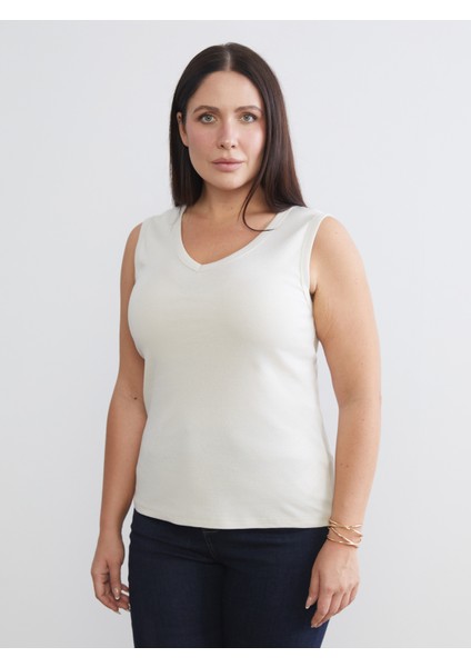 Büyük Beden V Yaka Kadın Atlet 2'li fiyatları