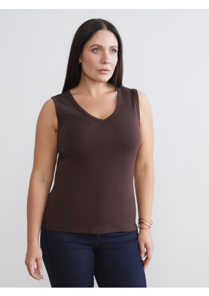 Büyük Beden V Yaka Kadın Atlet 2'li modelleri