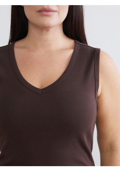 Büyük Beden V Yaka Kadın Atlet 2'li