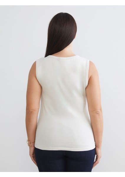 Büyük Beden V Yaka Kadın Atlet 2'li