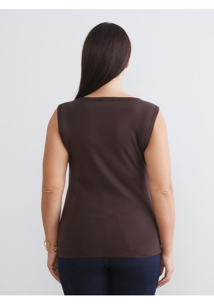 Büyük Beden V Yaka Kadın Atlet 2'li