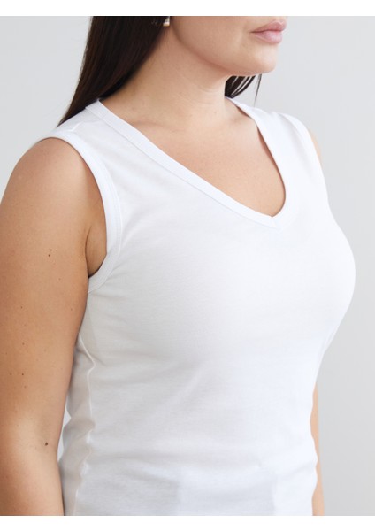 Büyük Beden V Yaka Kadın Atlet 2'li indirimleri