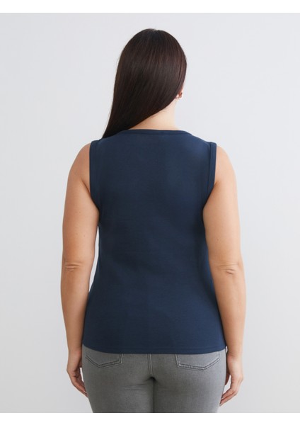 Büyük Beden V Yaka Kadın Atlet 2'li