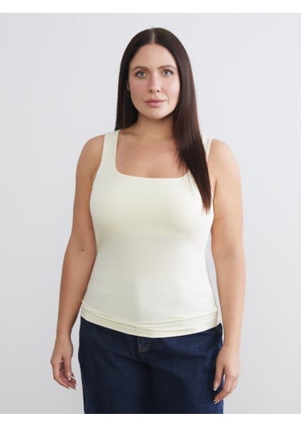 Büyük Beden Kare Yaka Kadın Atlet 2'li fiyatları